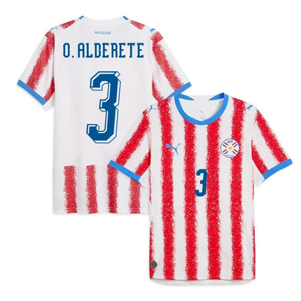 Omar Alderete Paraguay National Team 2026 World Cup Home Jersey - White/Red