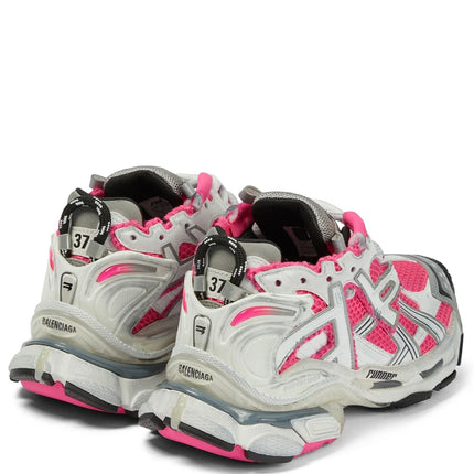 Men's Balenciaga Runner Two-Tone Sneaker In White Fluo Pink