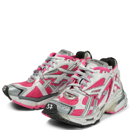 Men's Balenciaga Runner Two-Tone Sneaker In White Fluo Pink