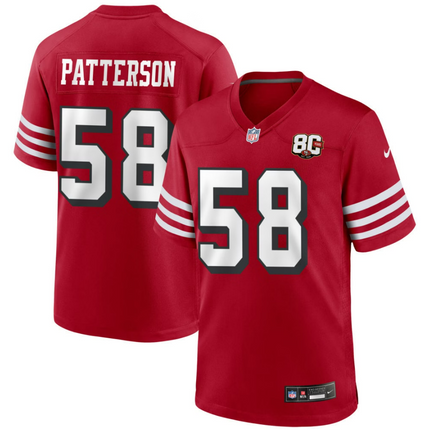 Jarrett Patterson San Francisco 49ers Nike 80th Anniversary Alternate Game Jersey - Scarlet