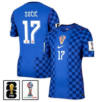 Petar Sucic Croatia National Team 2026 World Cup Away Jersey - Blue
