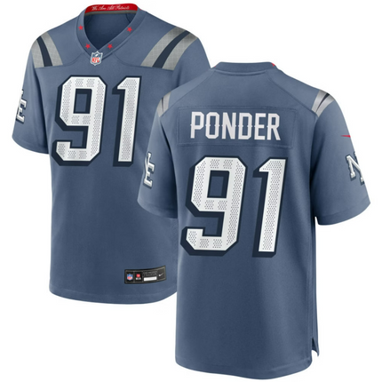 Elijah Ponder New England Patriots 2026 Rivalries Collection Game Jersey - Blue