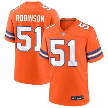 Quandarrius Robinson Denver Broncos Mile High Collection 1977 Throwback Game Jersey - Orange