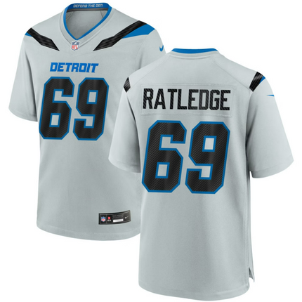 Tate Ratledge Detroit Lions 2026 Rivalries Collection Game Jersey - Silver