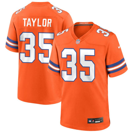 Reese Taylor Denver Broncos Mile High Collection 1977 Throwback Game Jersey - Orange