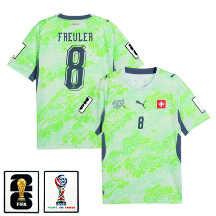Remo Freuler Switzerland National Team 2026 x World Cup Patch Away Jersey - Green