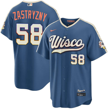 Rob Zastryzny Milwaukee Brewers 2026 City Connect Stadium Jersey - Mineral Blue