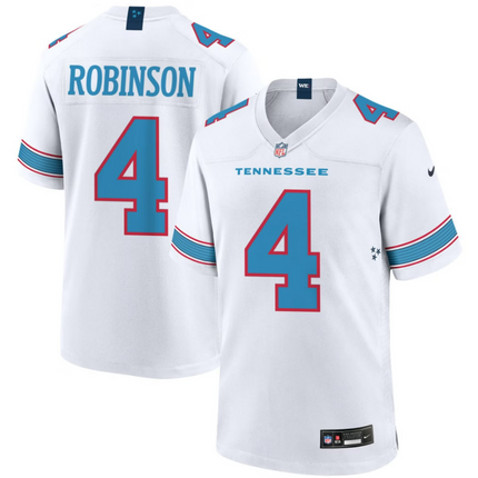 Wan'Dale Robinson Tennessee Titans 2026 Game Jersey - White