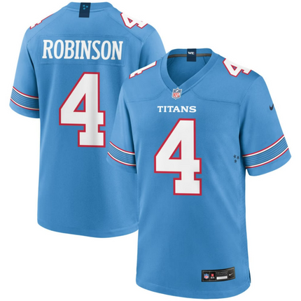 Micah Robinson Tennessee Titans 2026 Game Jersey - Light Blue
