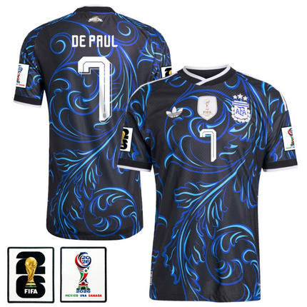 Rodrigo De Paul Argentina National Team 2026 World Cup Away Jersey - Blue