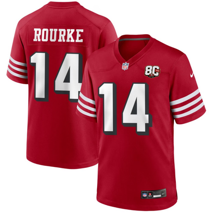 Kurtis Rourke San Francisco 49ers Nike 80th Anniversary Alternate Game Jersey - Scarlet