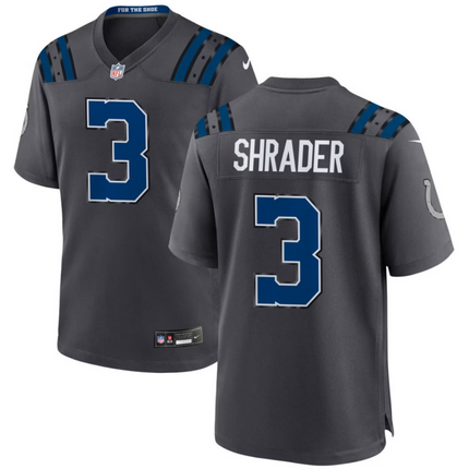 Spencer Shrader Indianapolis Colts 2026 Rivalries Collection Game Jersey - Anthracite