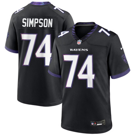 John Simpson Baltimore Ravens 2026 Alternate Game Jersey - Black