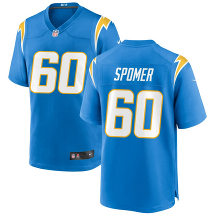 Jacob Spomer Los Angeles Chargers 2026 Game Jersey - Powder Blue