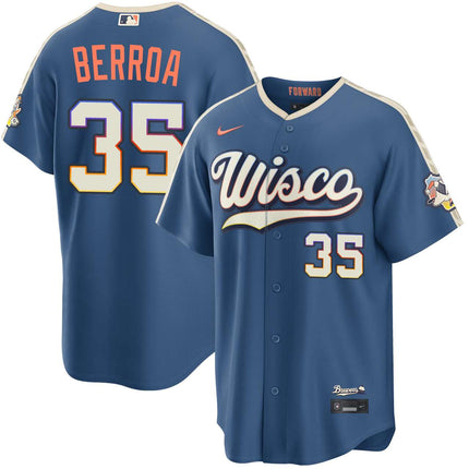 Steward Berroa Milwaukee Brewers 2026 City Connect Stadium Jersey - Mineral Blue