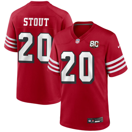 Upton Stout San Francisco 49ers Nike 80th Anniversary Alternate Game Jersey - Scarlet