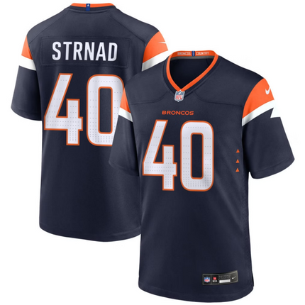 Justin Strnad Denver Broncos 2026 Alternate Mile High Collection Game Jersey - Navy