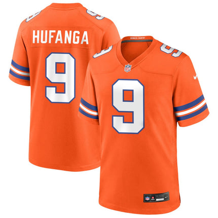 Talanoa Hufanga Denver Broncos Mile High Collection 1977 Throwback Game Jersey - Orange