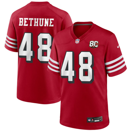 Tatum Bethune San Francisco 49ers Nike 80th Anniversary Alternate Game Jersey - Scarlet