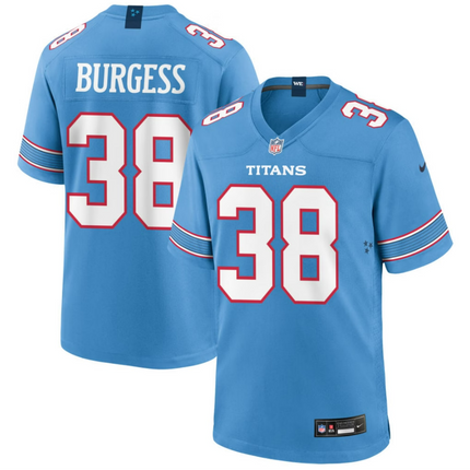 Terrell Burgess Tennessee Titans 2026 Game Jersey - Light Blue