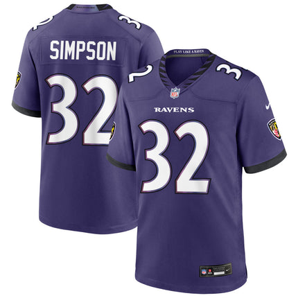 Trenton Simpson Baltimore Ravens 2026 Game Jersey - Purple