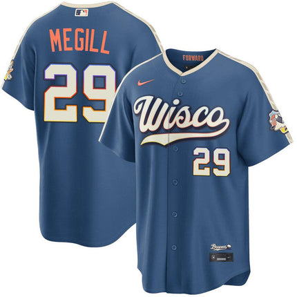 Trevor Megill Milwaukee Brewers 2026 City Connect Stadium Jersey - Mineral Blue