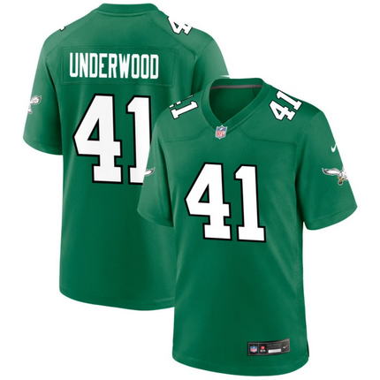 Rocco Underwood Philadelphia Eagles 2026 Alternate Game Jersey - Kelly Green