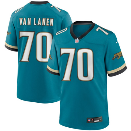 Cole Van Lanen Jacksonville Jaguars 2026 Throwback Game Jersey - Teal Prowler