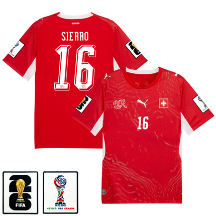 Vincent Sierro Switzerland National Team 2026 x World Cup Patch Home Jersey - Red