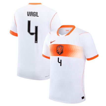 Virgil van Dijk Netherlands National Team 2026 World Cup Away Stadium Jersey - White