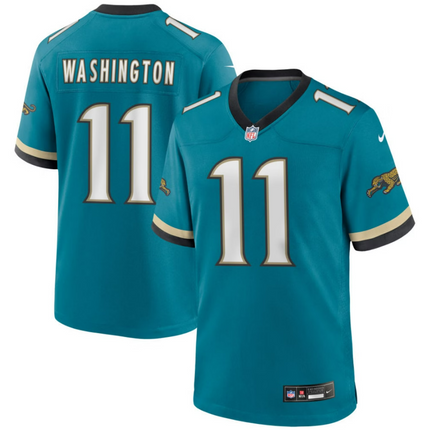 Parker Washington Jacksonville Jaguars 2026 Throwback Game Jersey - Teal Prowler