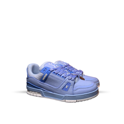 Men's Louis Vuitton LV Trainer White Blue Sneakers
