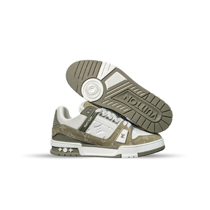 Men's Louis Vuitton LV Trainer Khaki Sneakers