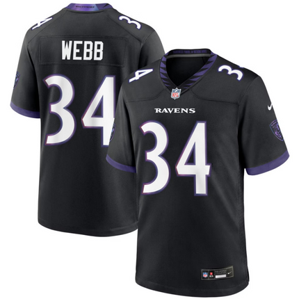 Lararius Webb Jr. Baltimore Ravens 2026 Alternate Game Jersey - Black