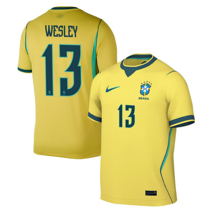 Wesley Franca Brazil National Team 2026 World Cup Home Jersey - Yellow