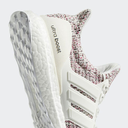 Men's Adidas Ultra Boost 4.0 White & Scarlet Red Shoes