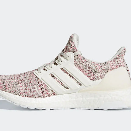 Men's Adidas Ultra Boost 4.0 White & Scarlet Red Shoes