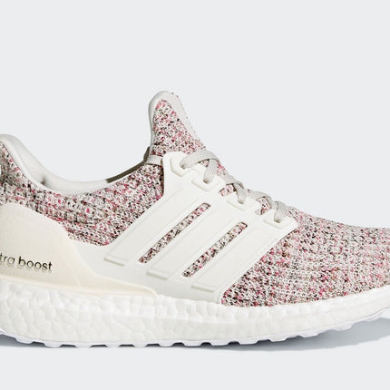 Men's Adidas Ultra Boost 4.0 White & Scarlet Red Shoes