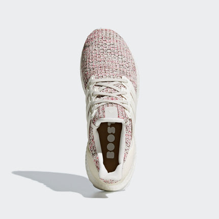 Men's Adidas Ultra Boost 4.0 White & Scarlet Red Shoes