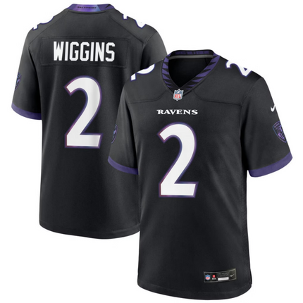 Nate Wiggins Baltimore Ravens 2026 Alternate Game Jersey - Black