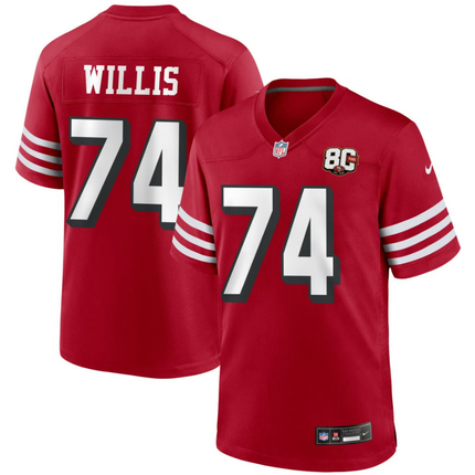 Carver Willis San Francisco 49ers Nike 80th Anniversary Alternate Game Jersey - Scarlet