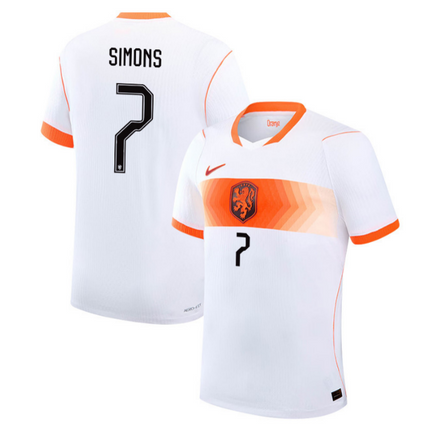 Xavi Simons Netherlands National Team 2026 World Cup Away Stadium Jersey - White