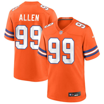 Zach Allen Denver Broncos Mile High Collection 1977 Throwback Game Jersey - Orange
