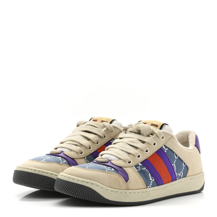 Men's Gucci Screener Blue GG Lame Sneakers