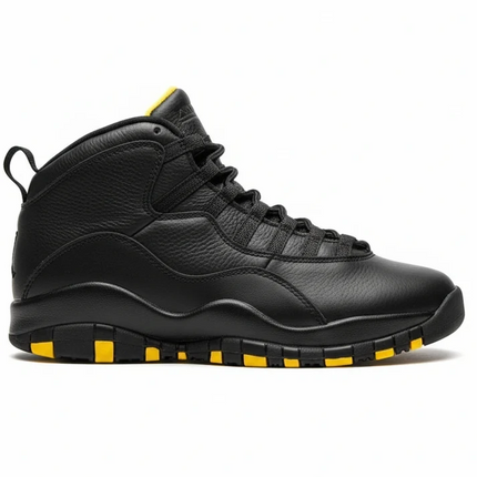 Men's Nike Air Jordan 10 Black And Yellow Shoes