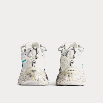 Men's Balenciaga Graffiti Mesh & Nylon In White Blue
