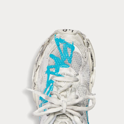 Men's Balenciaga Graffiti Mesh & Nylon In White Blue