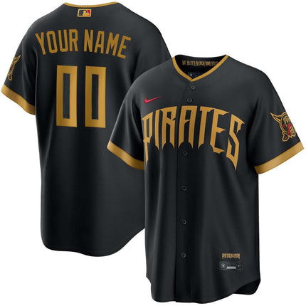 Custom Name Pittsburgh Pirates 2026 City Connect Stadium Jersey - Black