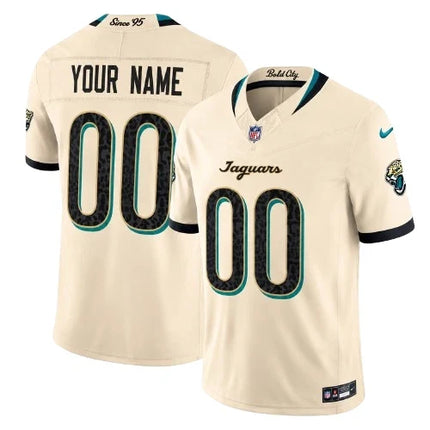 Custom Name Jacksonville Jaguars 2026 Rivalries Collection Stitched Jersey - Cream