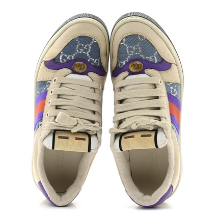 Men's Gucci Screener Blue GG Lame Sneakers